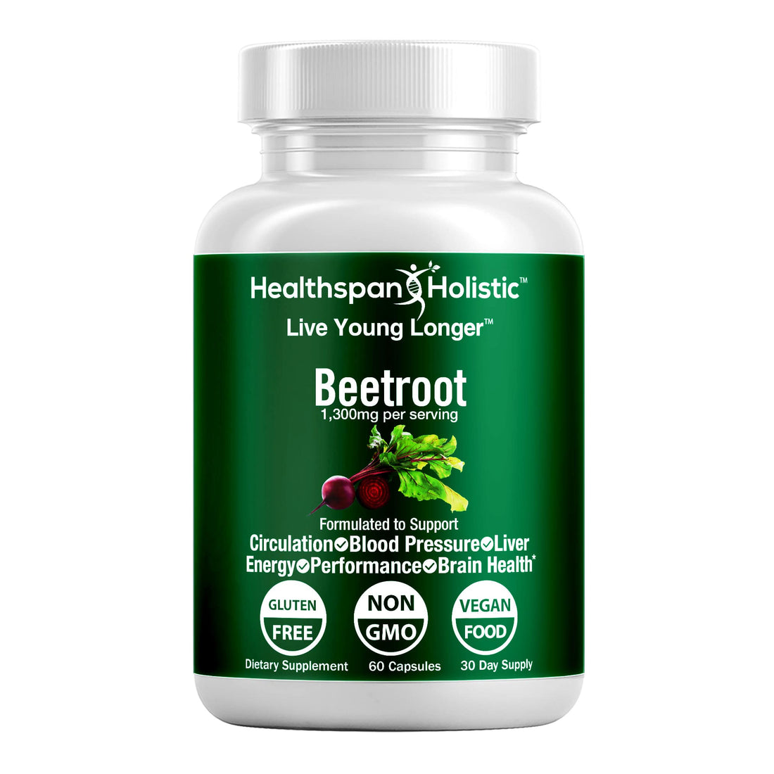 Organic Beetroot Supplement 60 Capsules by Healthspan Holistic