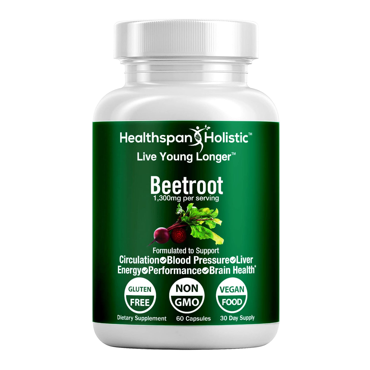 Organic Beetroot Supplement 60 Capsules by Healthspan Holistic