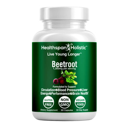 Organic Beetroot Supplement 60 Capsules by Healthspan Holistic
