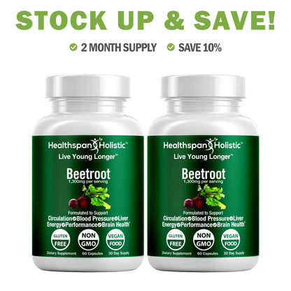 Organic Beetroot Supplement 60 Capsules by Healthspan Holistic