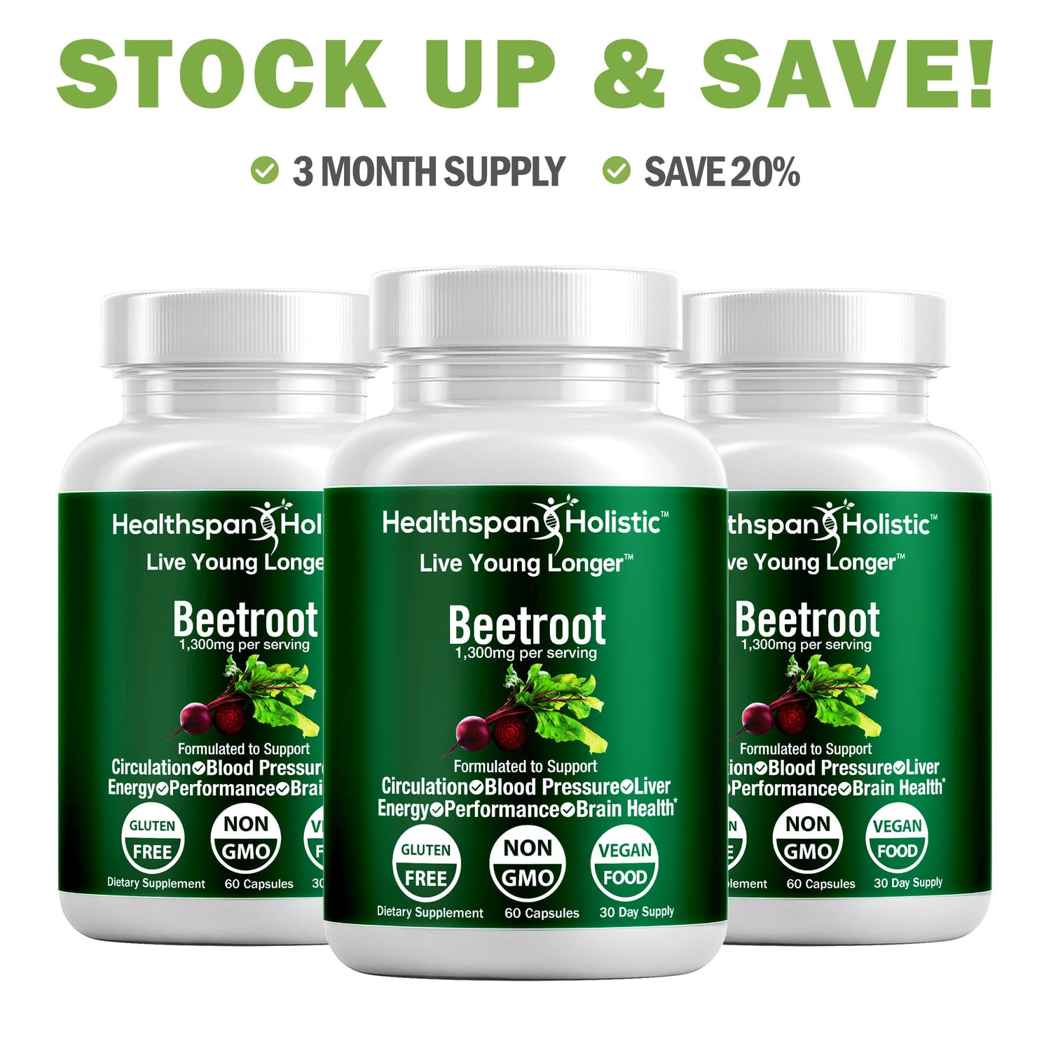 Organic Beetroot Supplement 60 Capsules by Healthspan Holistic