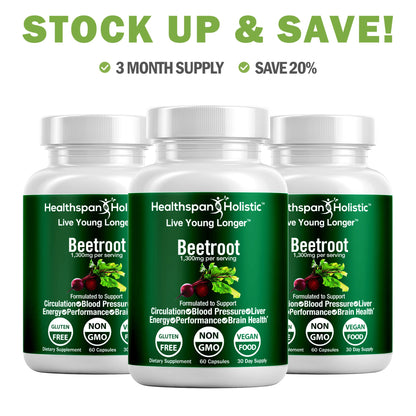 Organic Beetroot Supplement 60 Capsules by Healthspan Holistic