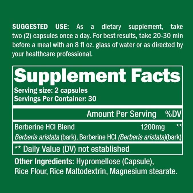 Berberine 60 Capsules by Healthspan Holistic