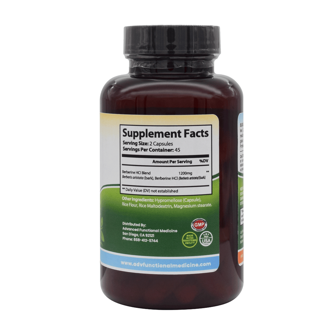Berberine 90ct. (supports metabolism, may assist in healthy A1c levels) by Advanced Functional Medicine Supplements