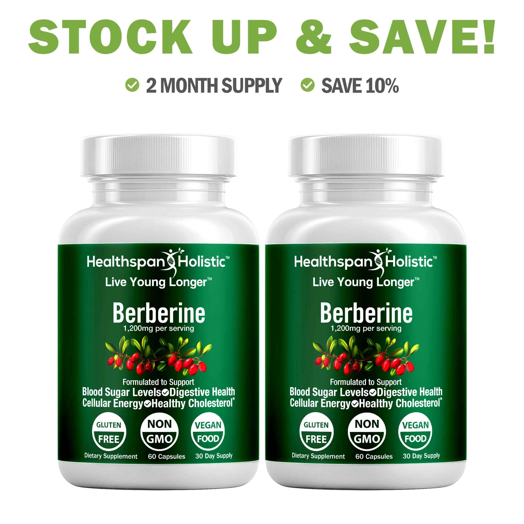 Berberine 60 Capsules by Healthspan Holistic