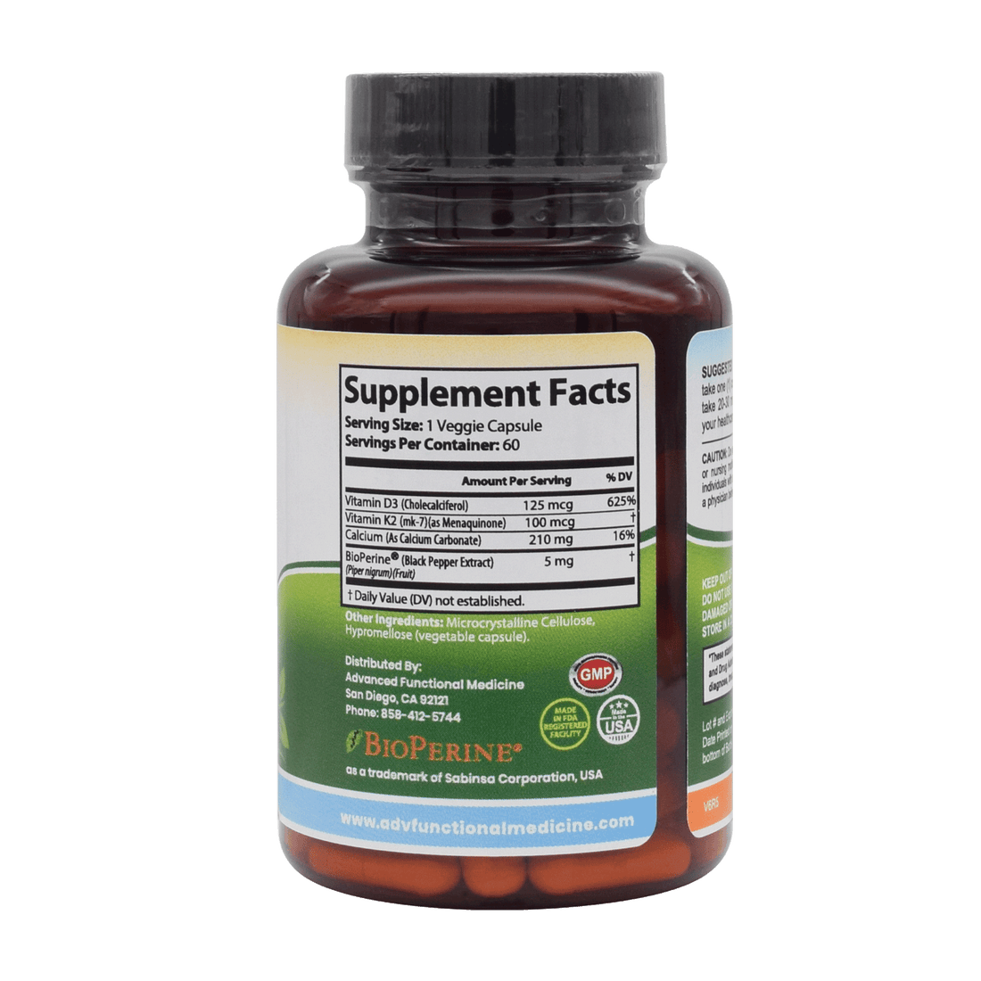 Bio-D3 with K2 (mk-7) and Bioperine (medical grade vitamin D3 ) by Advanced Functional Medicine Supplements