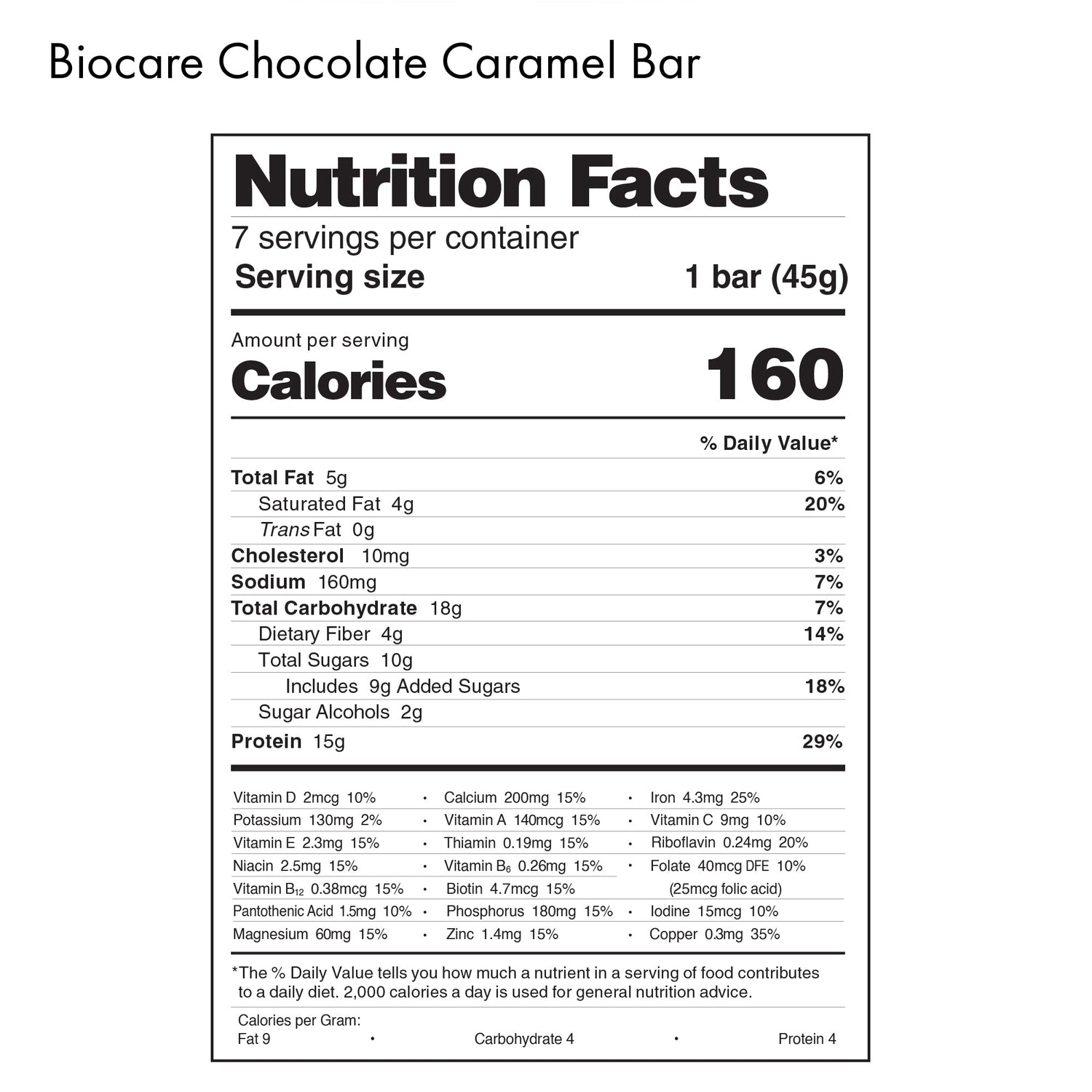 High Protein Chocolate Caramel Bar by Biocare