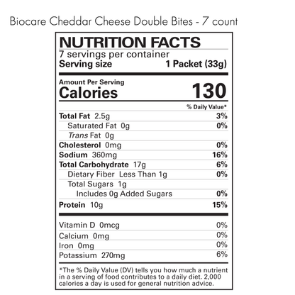 High Protein Cheddar Cheese Double Bites by Biocare