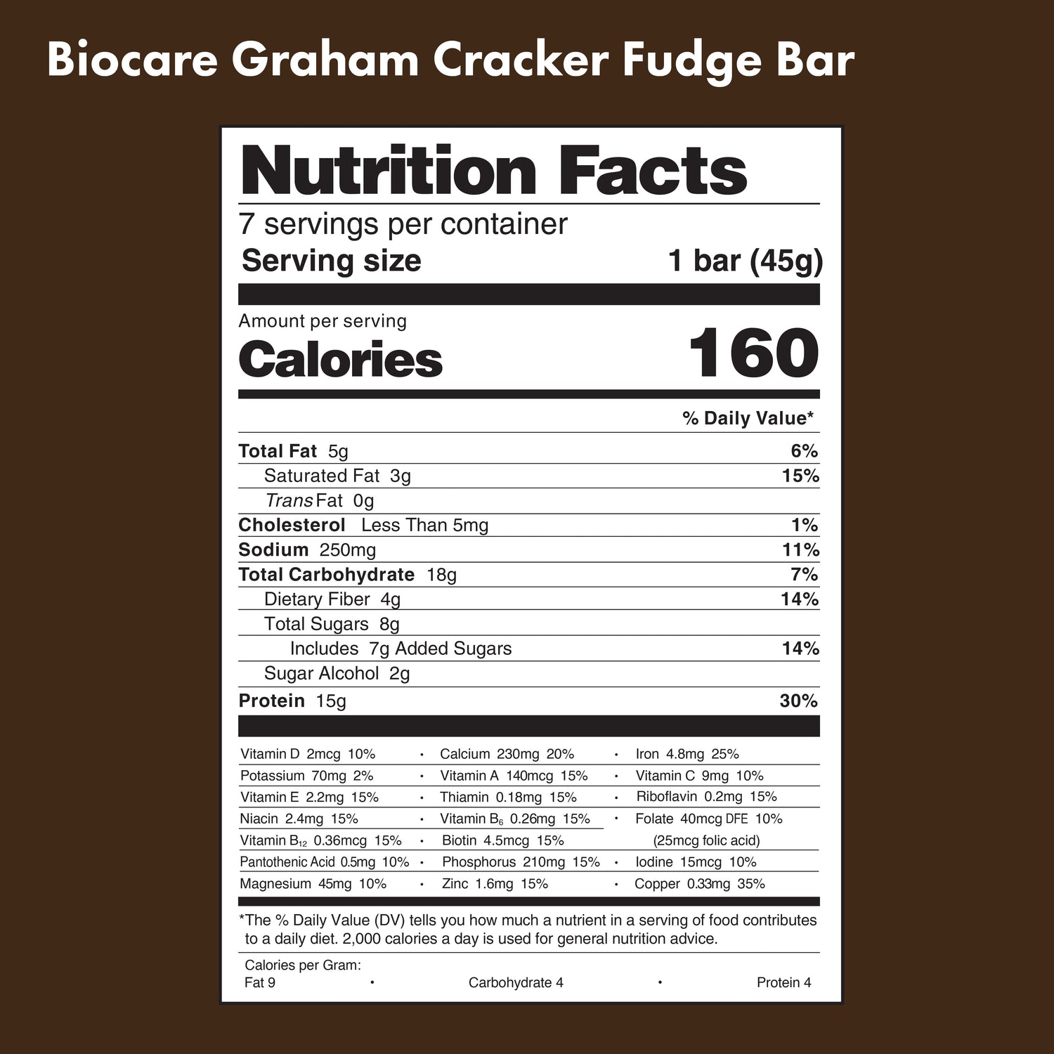 15G Protein Graham Cracker Fudge Bar by Biocare