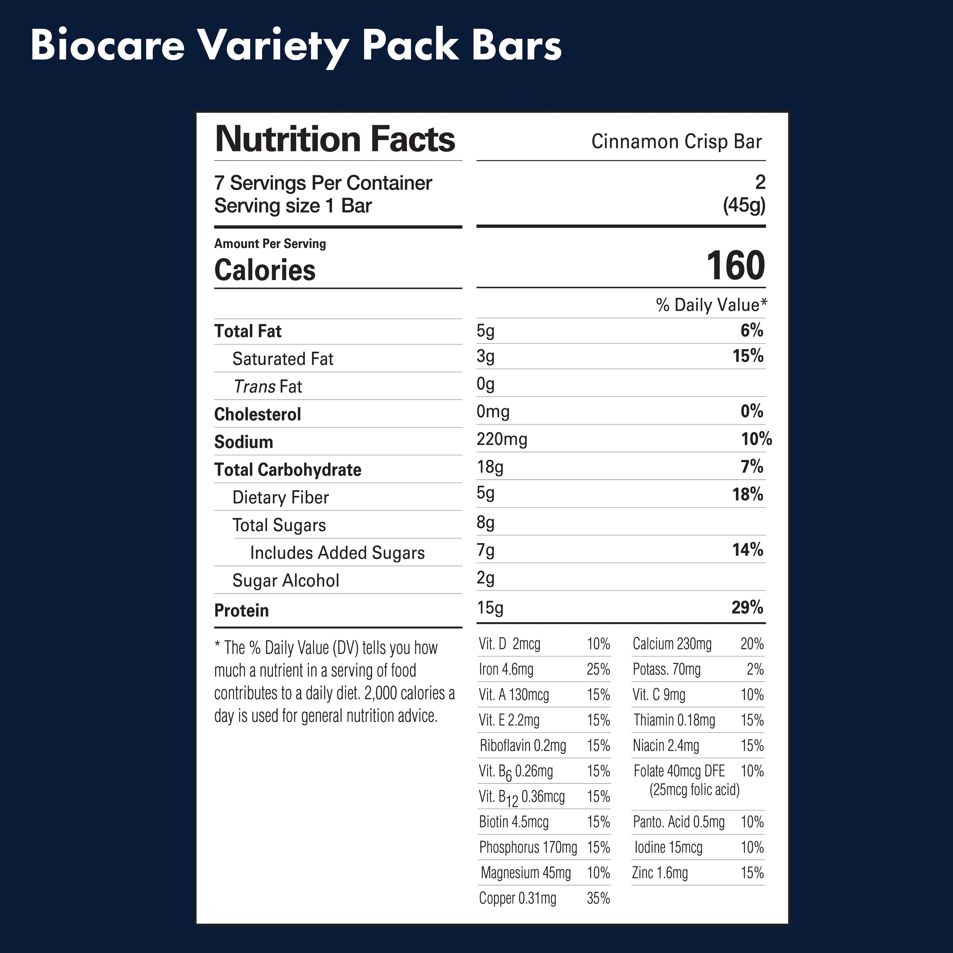 15G Protein Bars Variety Pack (7-Count) by Biocare