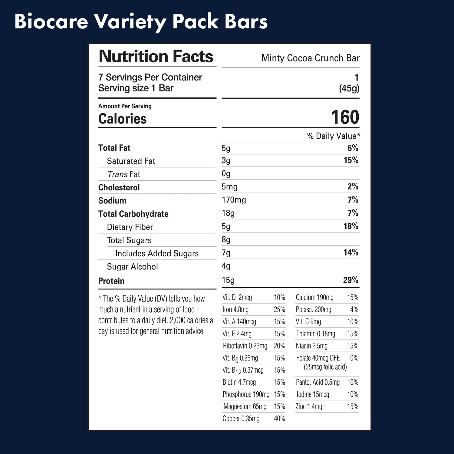 15G Protein Bars Variety Pack (7-Count) by Biocare
