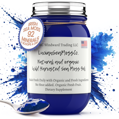 Blue Spirulina Infused Organic Sea Moss Gel by Seamoss Global