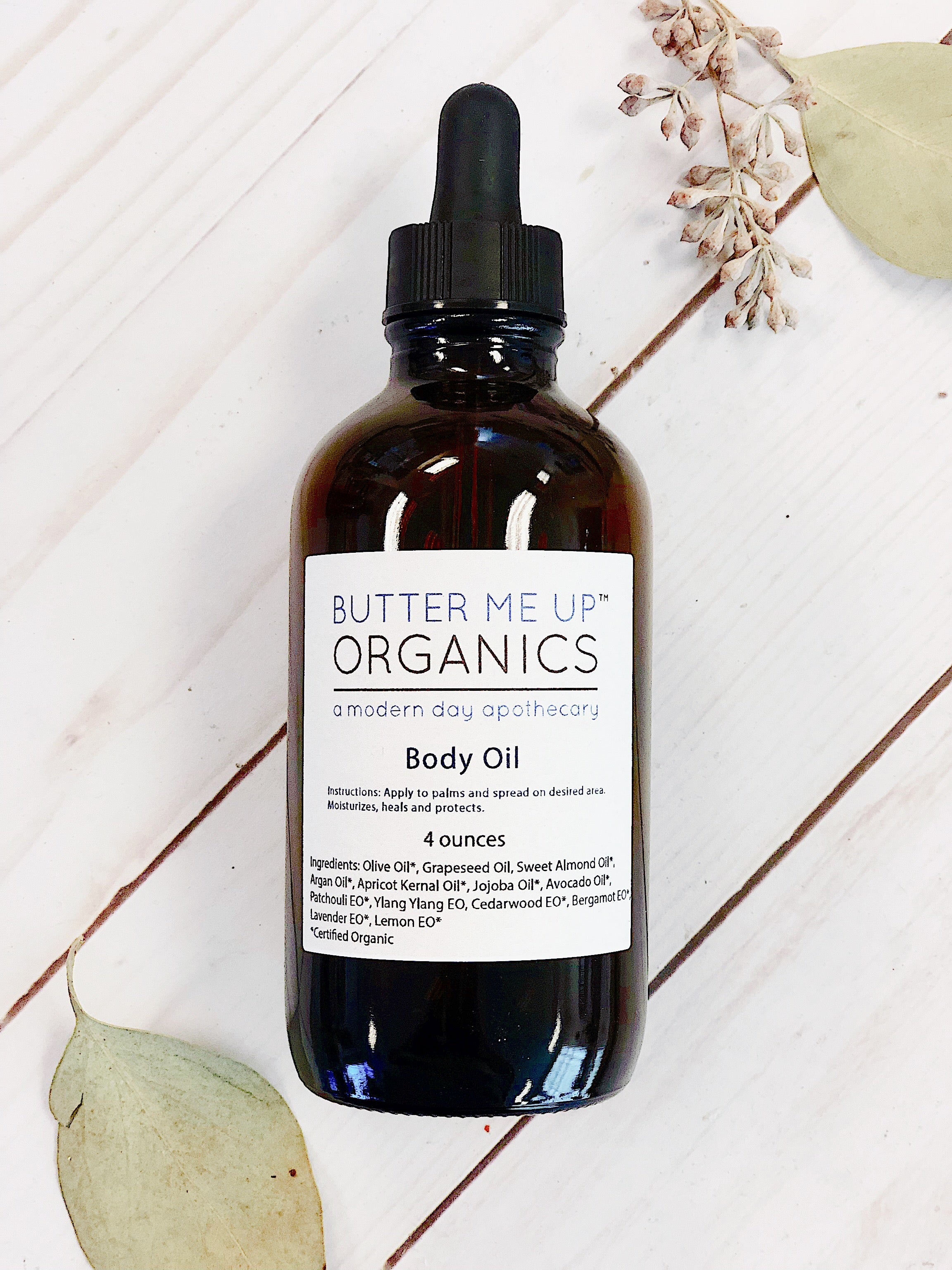 Organic Body Oil / Body Oil / Moisturizer / Organic Oils / Dry Skin Formula by Butter Me Up Organics