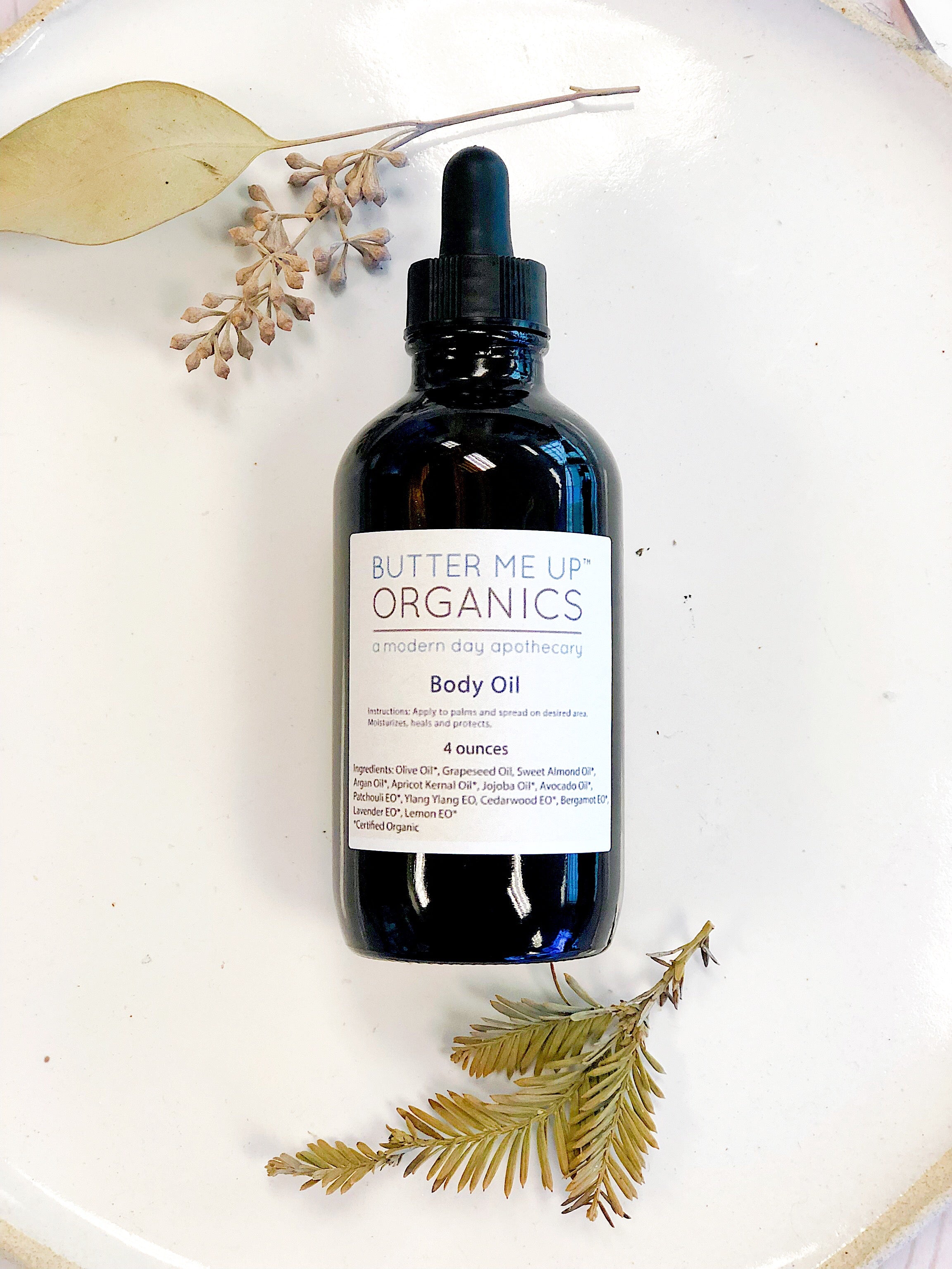Organic Body Oil / Body Oil / Moisturizer / Organic Oils / Dry Skin Formula by Butter Me Up Organics