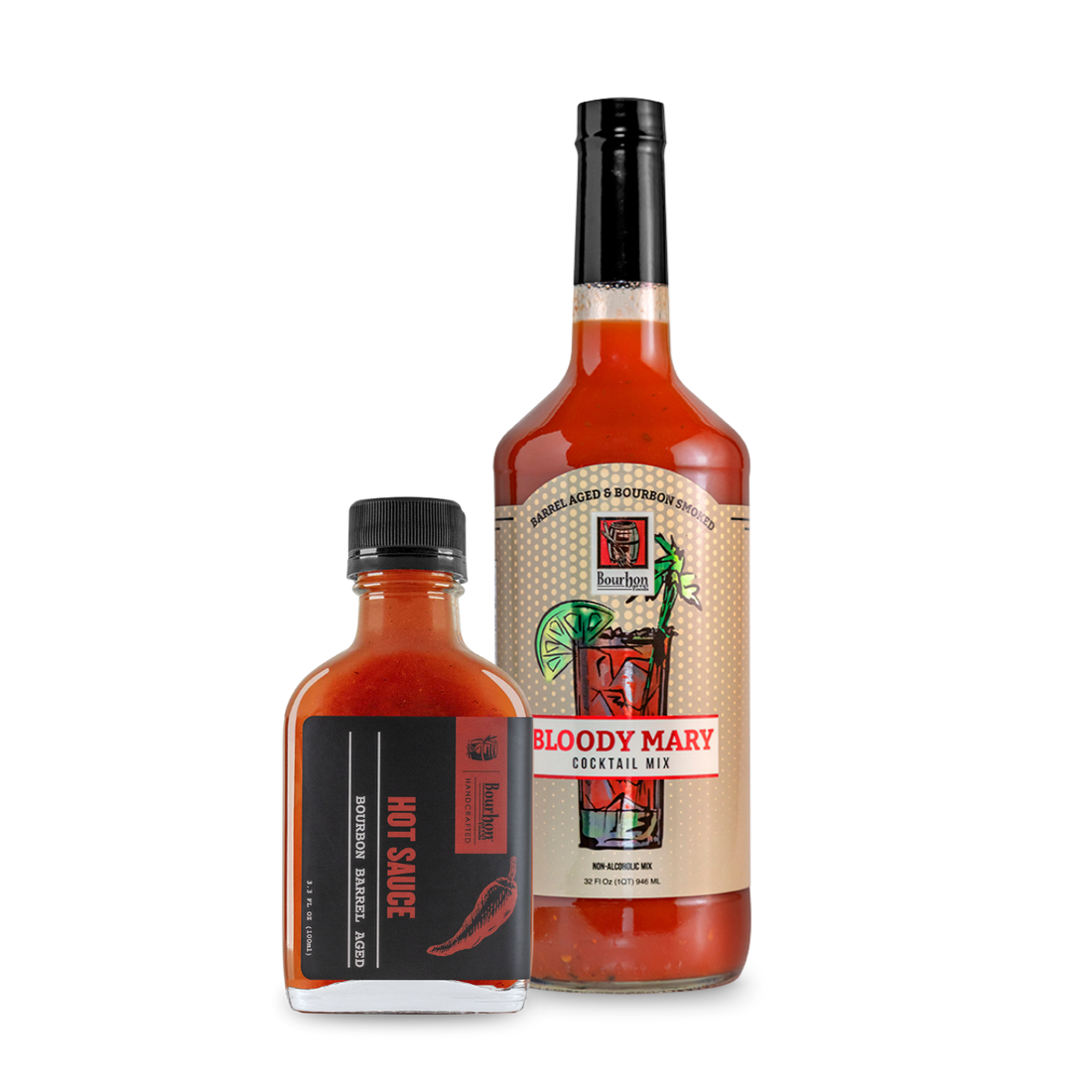 Bloody Mary Bundle: Bourbon Barrel Bloody Mary Mix &amp; Barrel Aged Hot Sauce by Bourbon Barrel Foods