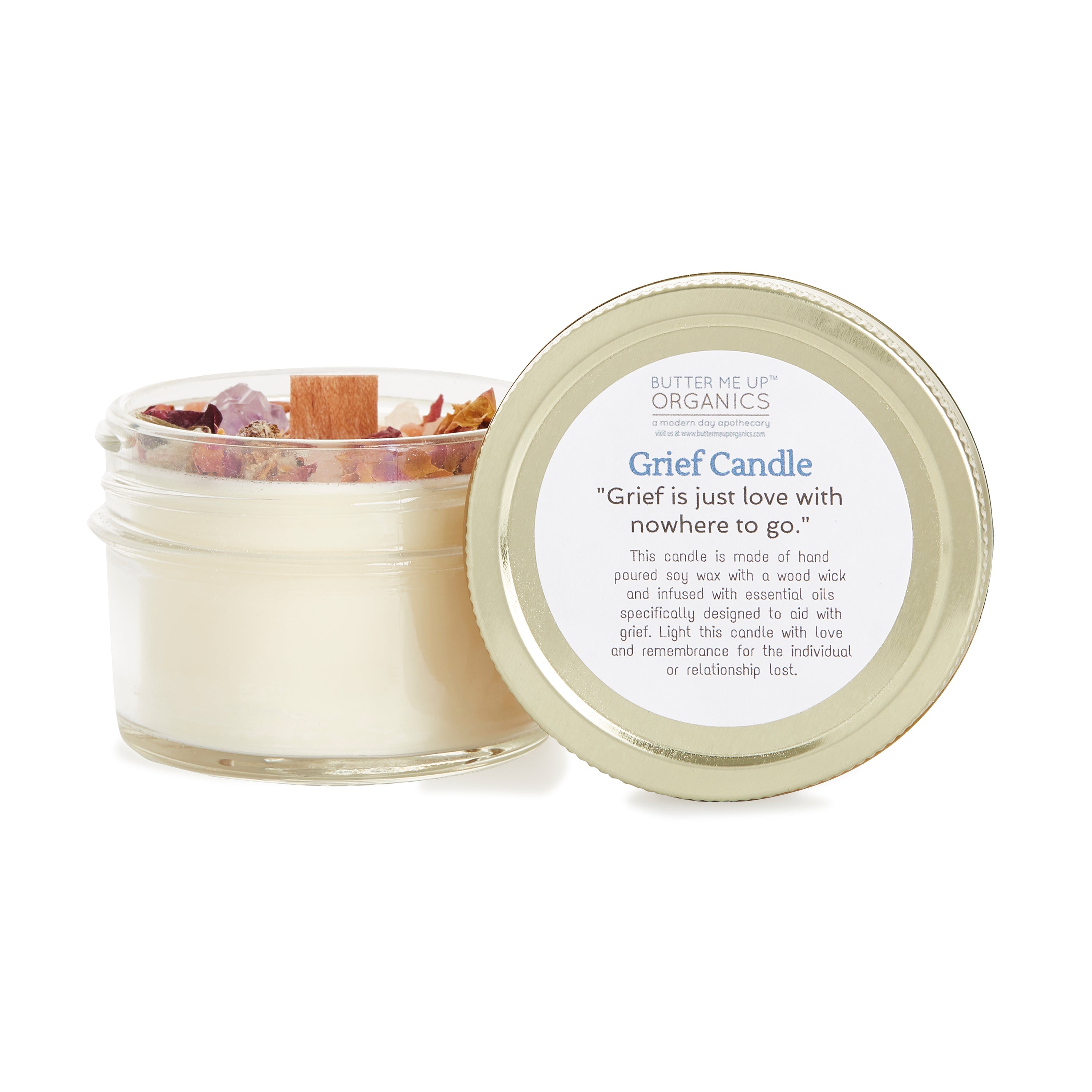 Grief Candle / Intention Candle / Essential Oil Candle / Soy Wax Candle / Candle for Grief by Butter Me Up Organics