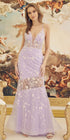 Nox Anabel C1195 Floor Length Fitted Sleeveless Floral Applique Gown by DiscountDressShop