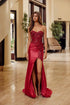 Nox Anabel C1630 Stretch Glitter Satin Fitted Strapless Prom Gown by DiscountDressShop