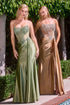 Ladivine C169 Strapless Corset Bodice Beaded Satin Gown by DiscountDressShop