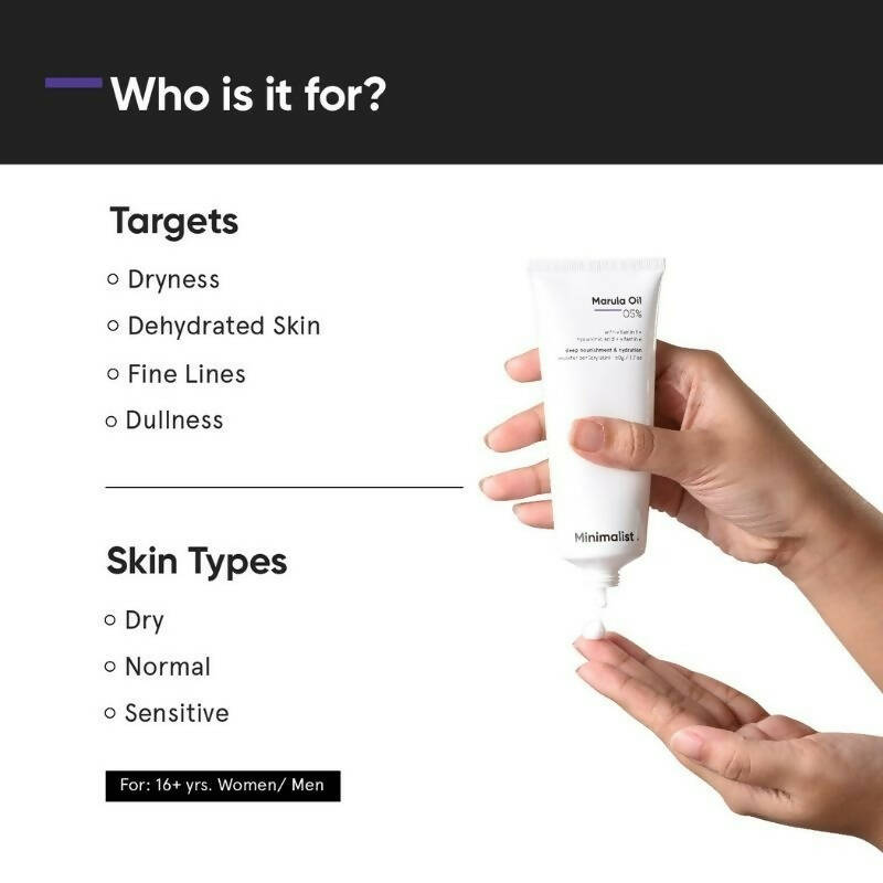 Minimalist 5% Marula Oil Moisturizer With Hyaluronic Acid &amp; Vitamin F &amp; E by Dista
