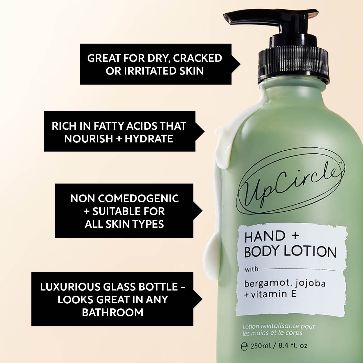 Hand + Body Lotion with Bergamot Water - Travel Size by UpCircle