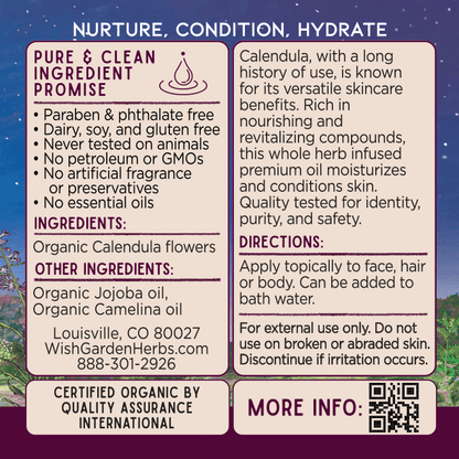Calendula Oil, Nourish &amp; Revitalize by WishGarden Herbs