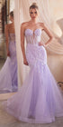 Ladivine CB139 Long Strapless Fitted Embellished Mermaid Gown by DiscountDressShop