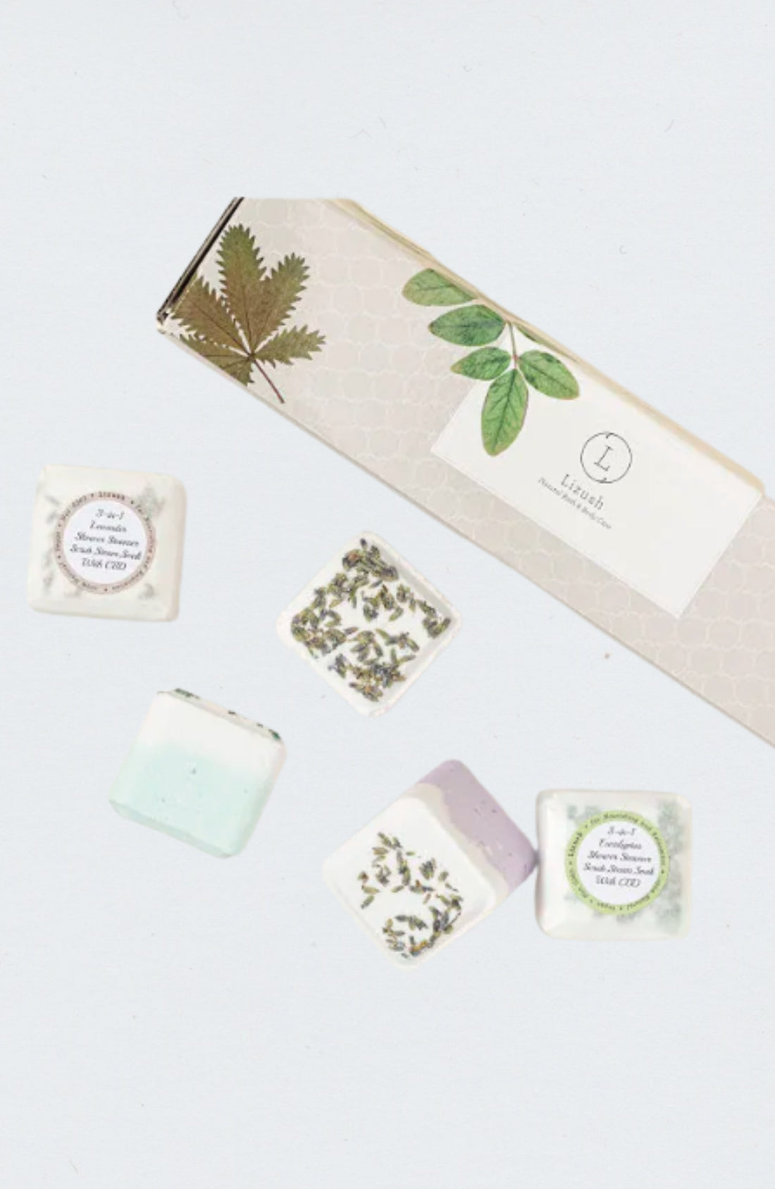 CBD Shower Steamers Gift Set with CBD - 5 Big Fizzies (THC Free) by Lizush