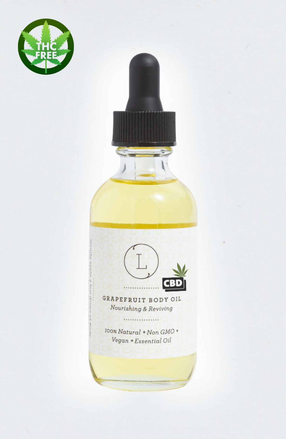 CBD Natural Body Oil with CBD, Grapefruit Moisturizing Body Oil (THC free) by Lizush