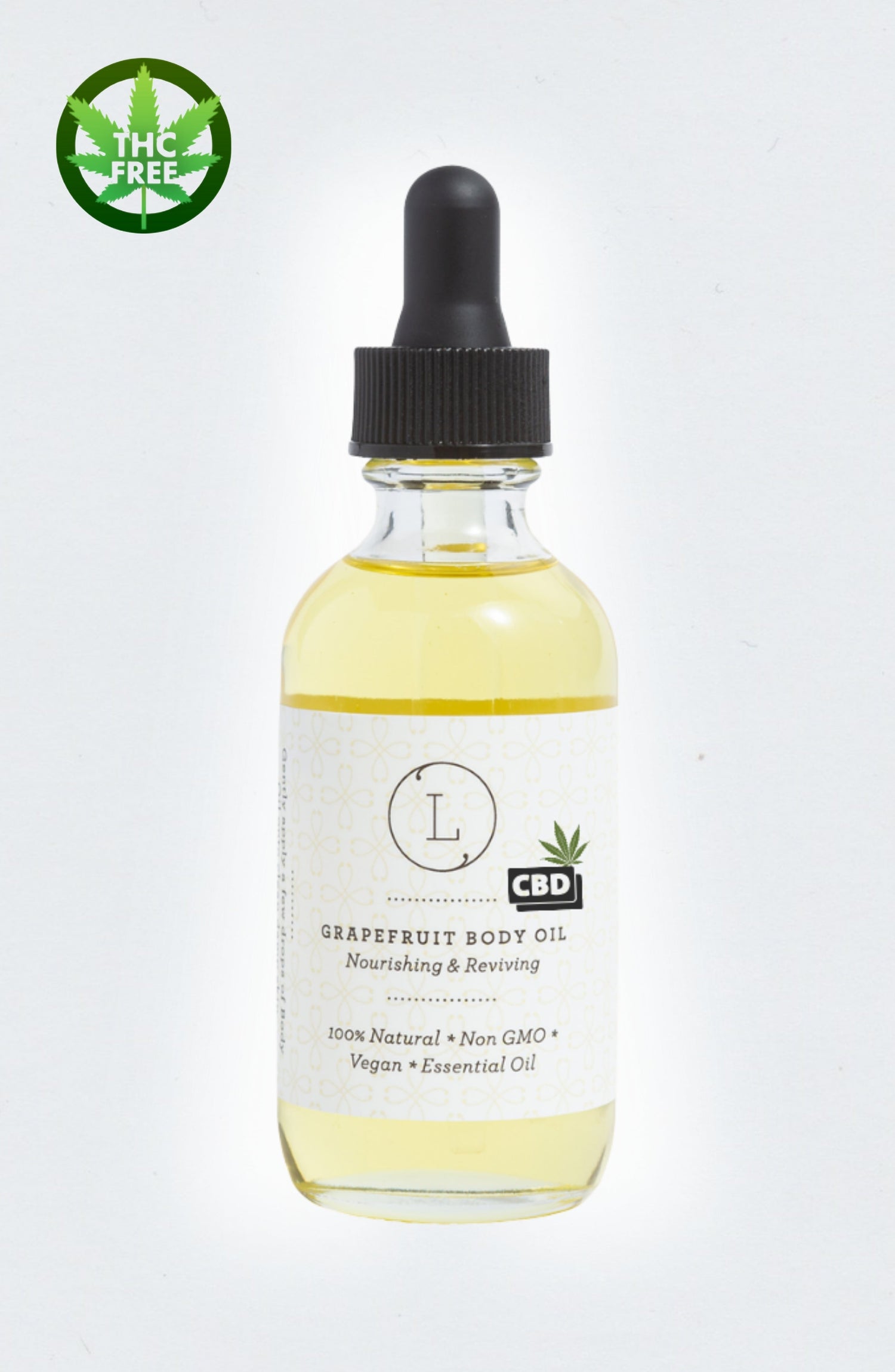 CBD Natural Body Oil with CBD, Grapefruit Moisturizing Body Oil (THC free) by Lizush