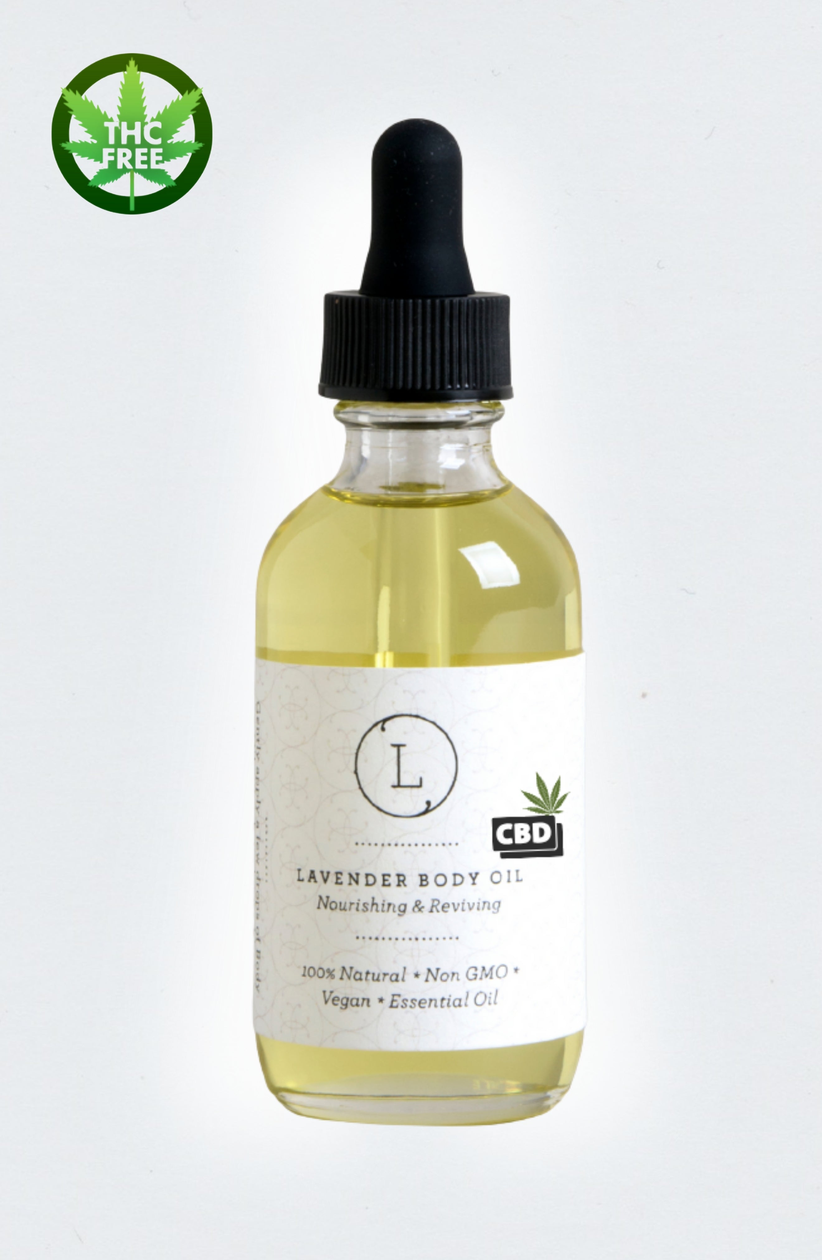 CBD Lavender Body Oil with CBD, Natural Moisturizing Body Oil (THC free) by Lizush