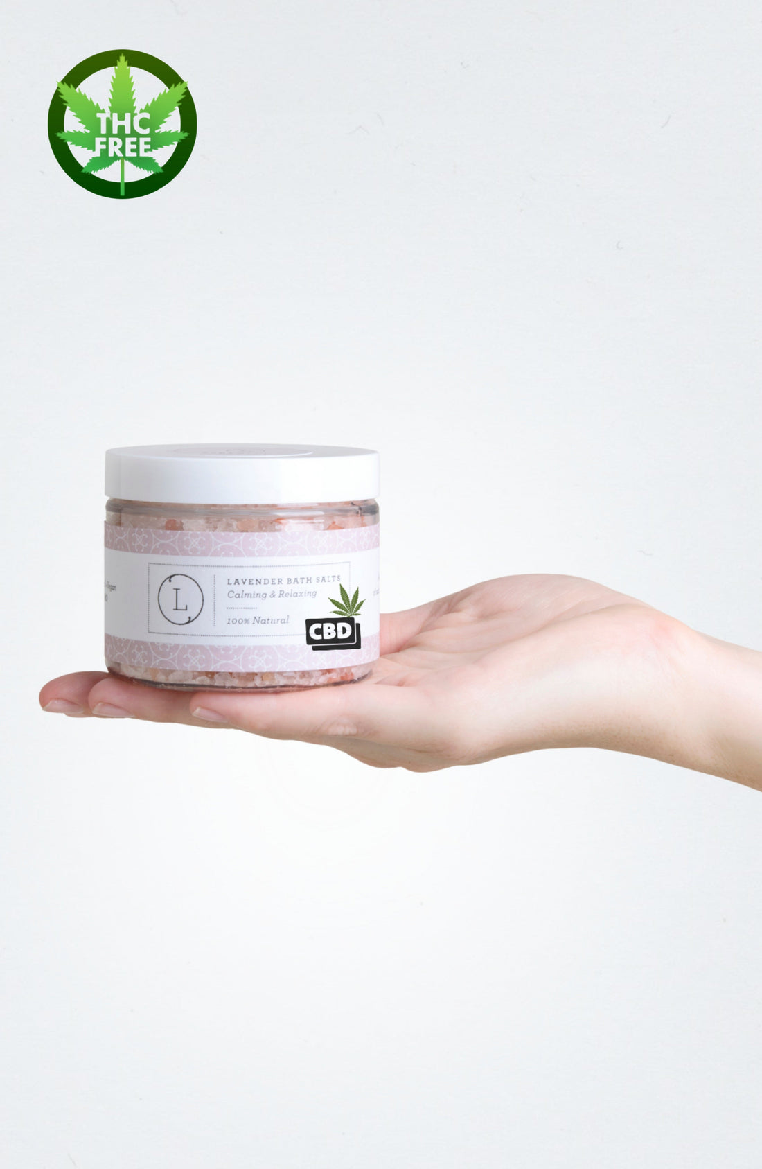 CBD Lavender Natural Bath Salt Soak with CBD. Made with Dead sea, Epsom and Himalayan salts by Lizush