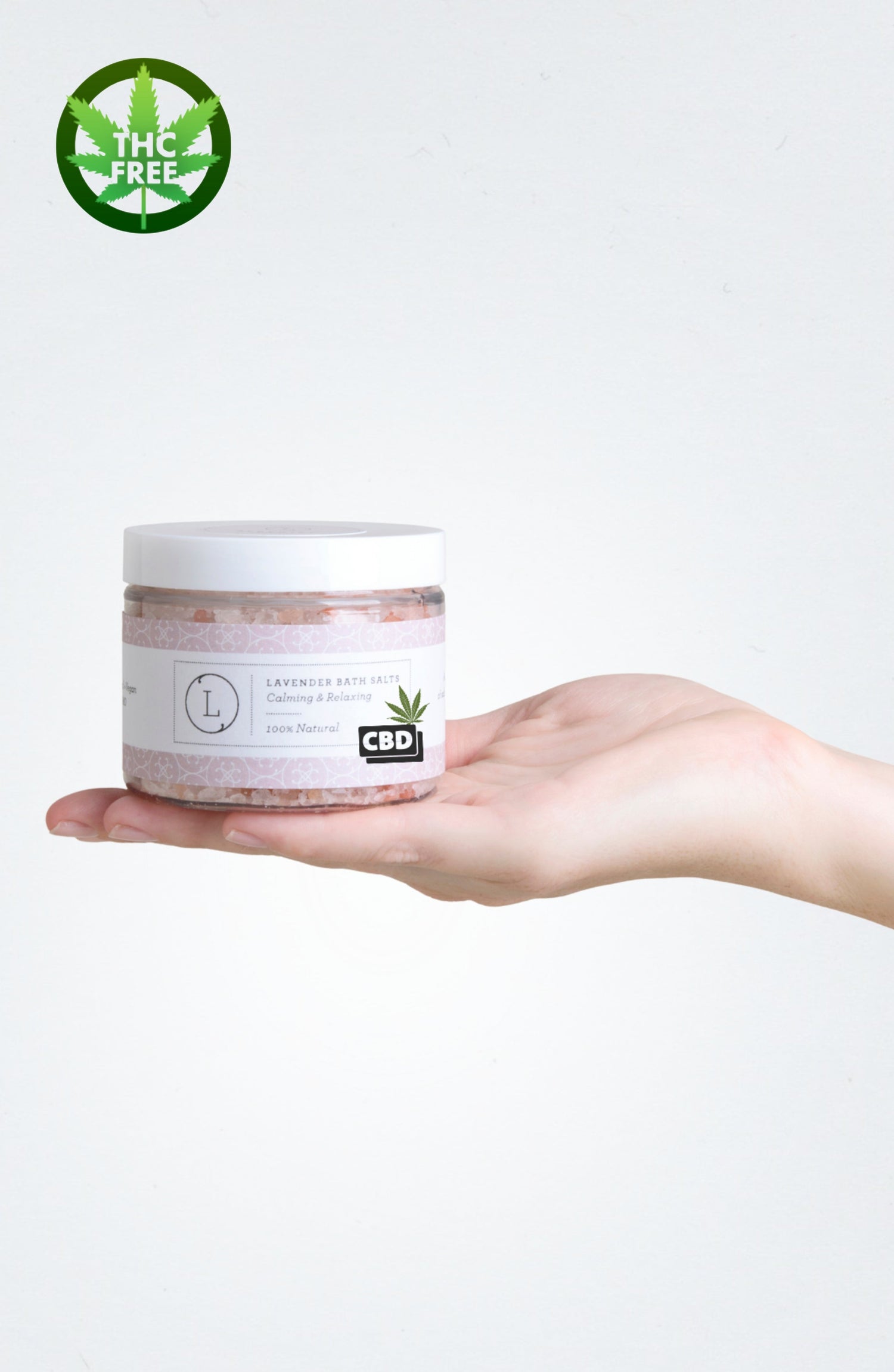 CBD Lavender Natural Bath Salt Soak with CBD. Made with Dead sea, Epsom and Himalayan salts by Lizush