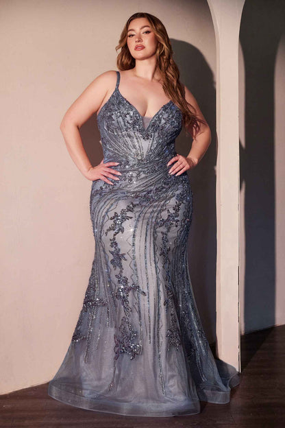 Ladivine CC0389C Dress Lace Embellished Fitted Gown by DiscountDressShop