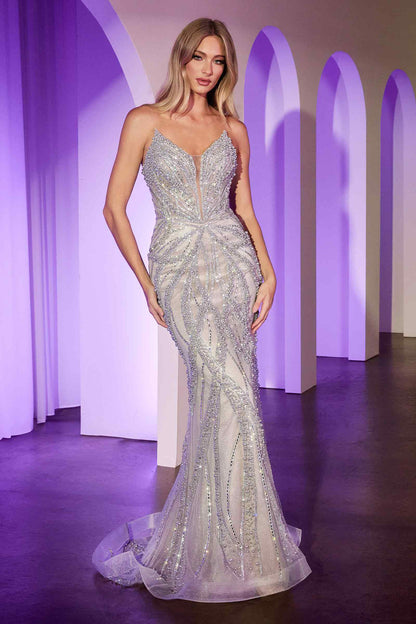 Ladivine CC0688 Dress Pearl and Crystal Strapless Fitted Gown by DiscountDressShop