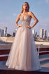 Ladivine CC0881 Dress A-Line Layered Tulle Gown & Lace Embellished Bodice by DiscountDressShop