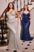 Ladivine CC398C Dress Strapless Beaded Fitted Plus Size Prom Gown by DiscountDressShop