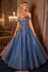Ladivine CC471 Off Shoulder Glitter Tulle Corset Bodice A-line Ball Gown by DiscountDressShop