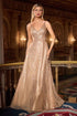 Ladivine CC474 Plunging V-Neckline Shimmering A-Line Gown by DiscountDressShop