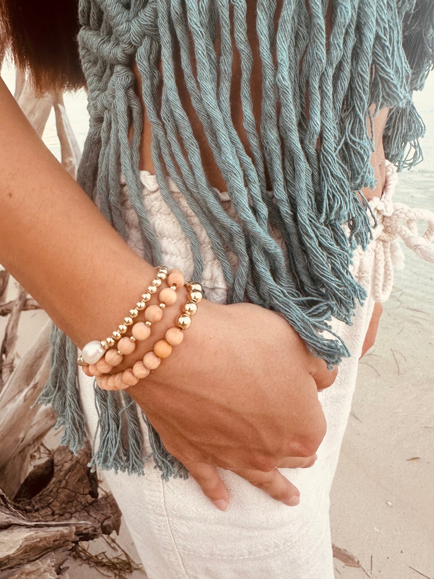 Natural Pearl + 14k Gold Filled Beaded || Anklet or Bracelet by CanyonLeaf