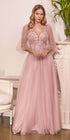 Cinderella Divine CD0182 Glitter Tulle A-Line Formal Dress by DiscountDressShop