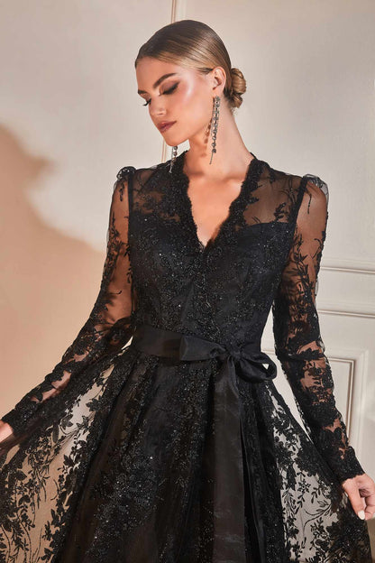 Cinderella Divine CD233 Long Sleeve Embellished Ball Gown by DiscountDressShop