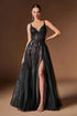 Ladivine CD2412 Magical A-Line Floral Applique Glitter Tulle Gown by DiscountDressShop