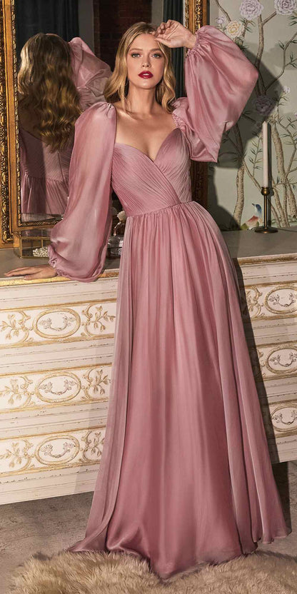 Cinderella Divine CD243 Long Sleeve A-Line Dress by DiscountDressShop
