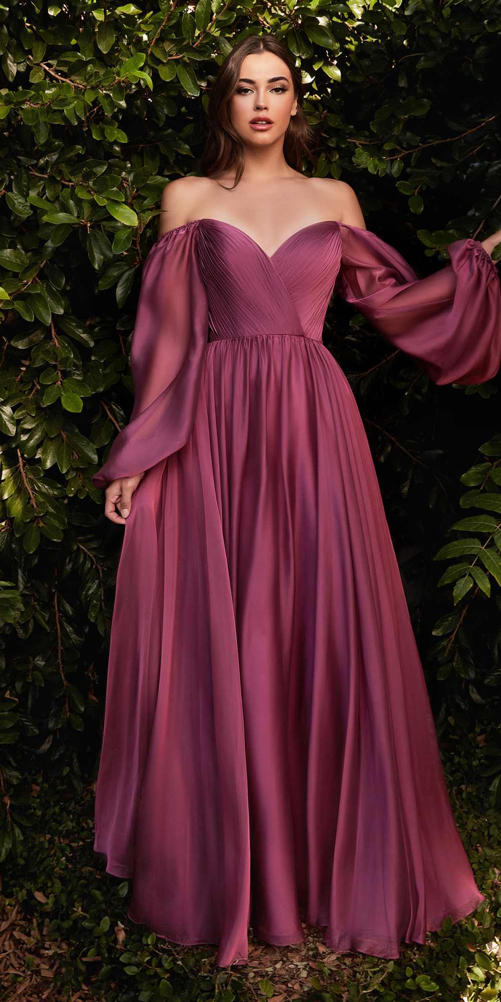 Cinderella Divine CD243 Long Sleeve A-Line Dress by DiscountDressShop