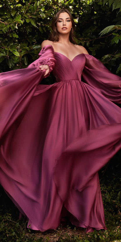 Cinderella Divine CD243 Long Sleeve A-Line Dress by DiscountDressShop