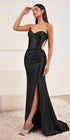 Cinderella Divine CD273 Floor Length Strapless Satin Corset Gown by DiscountDressShop