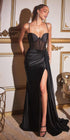 Cinderella Divine CD285 Floor Length Sweetheart Satin Corset Gown by DiscountDressShop