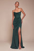 Ladivine CD355 Long Strapless Chiffon Scoop Neck Gown by DiscountDressShop