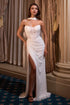 Ladivine CD383W Fitted Chiffon Bridal Gown Strapless Scoop Neck by DiscountDressShop